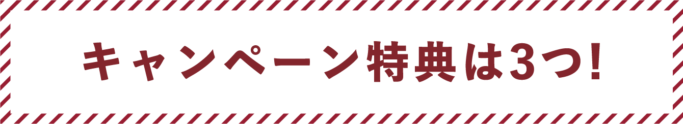 キャンペーンの特典は3つ!